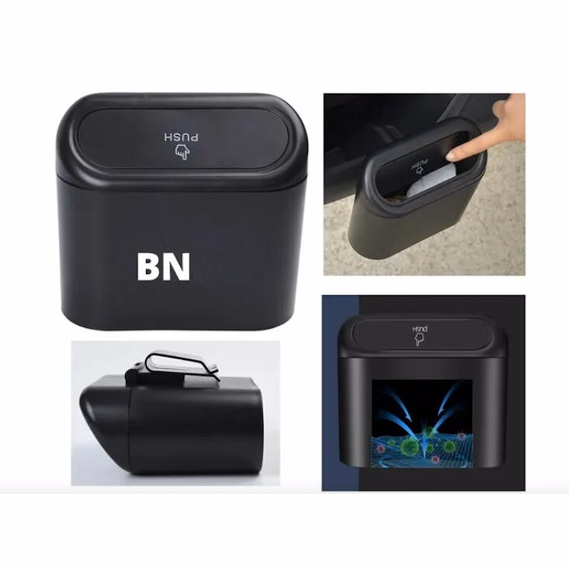 Mini Car Trash Can with Lid for Vehicle Home Office