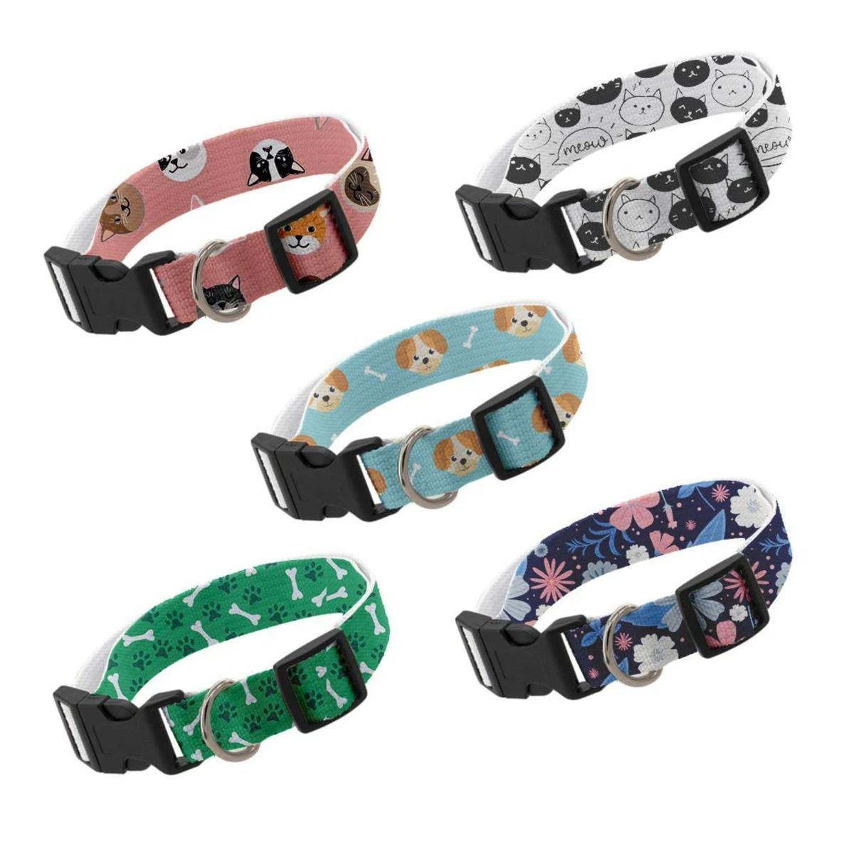 1"W x 26"L Strong & Smooth Pet Collar w/ Buckle Release Sublimation 1