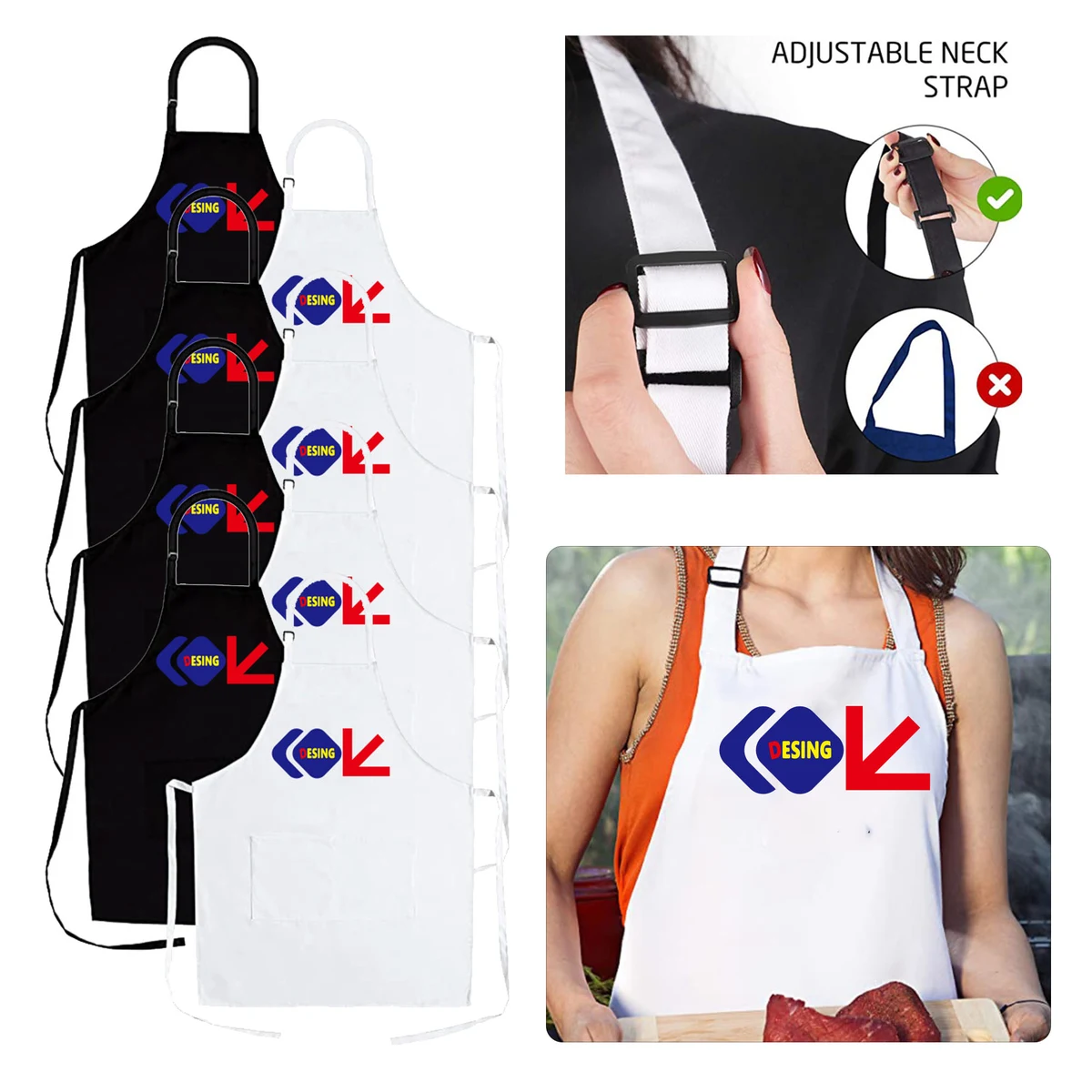 Polyester Adjustable Collar Work Apron 1