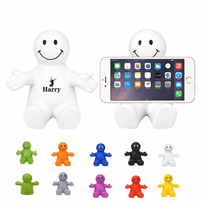 Playful PU Foam Smile Figure Phone Stand