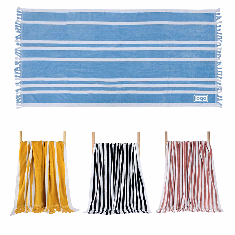 Cotton Tassel Shawl Striped Bath Towel