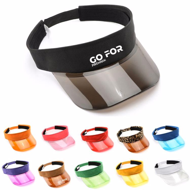 Clear Colored Plastic Sun Visors Hat