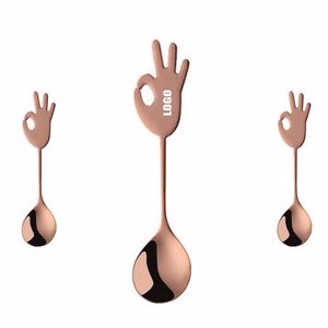 Stainless Steel Spoon With OK Gesture Creative Design