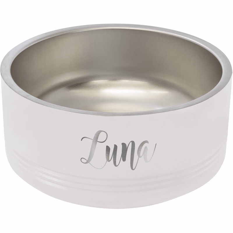 Polar Camel 32 oz. Medium White Pet Bowl