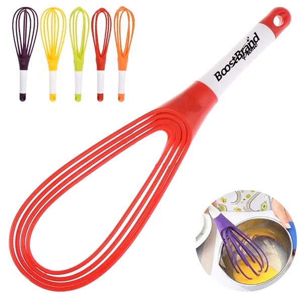 Custom Heat-Resistant Folding Silicone Whisk — Culinary School Gift for Cooks