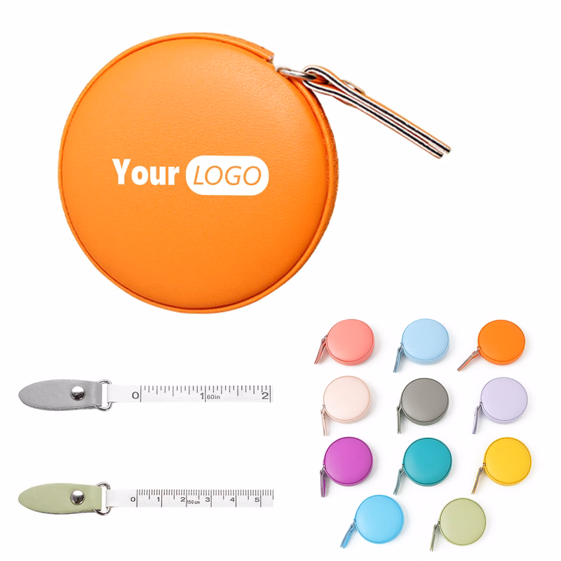 PU Leather Round Retractable Measuring Tape