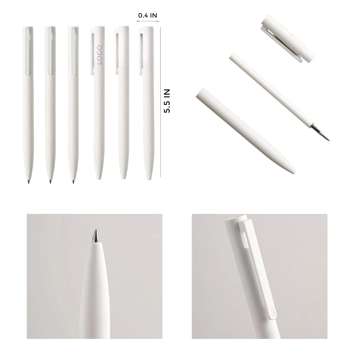 MOQ 10 PCS Functional Pure White Click Pen 1