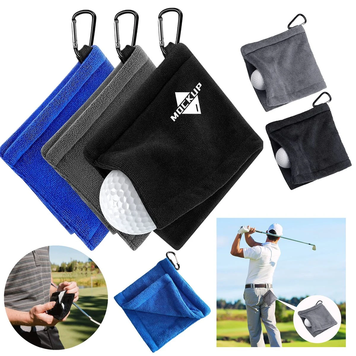 Pocket Wet and Dry Golf Ball Towel 1