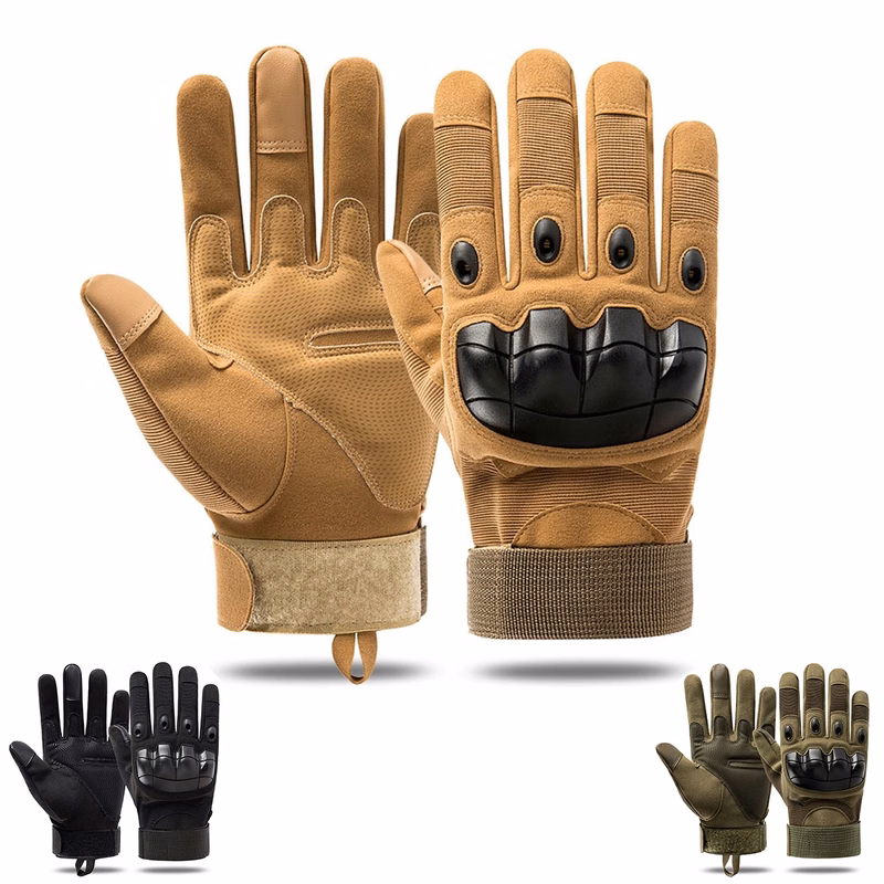 Tactical Touch Capable Combat Gloves With Hard Knuckle