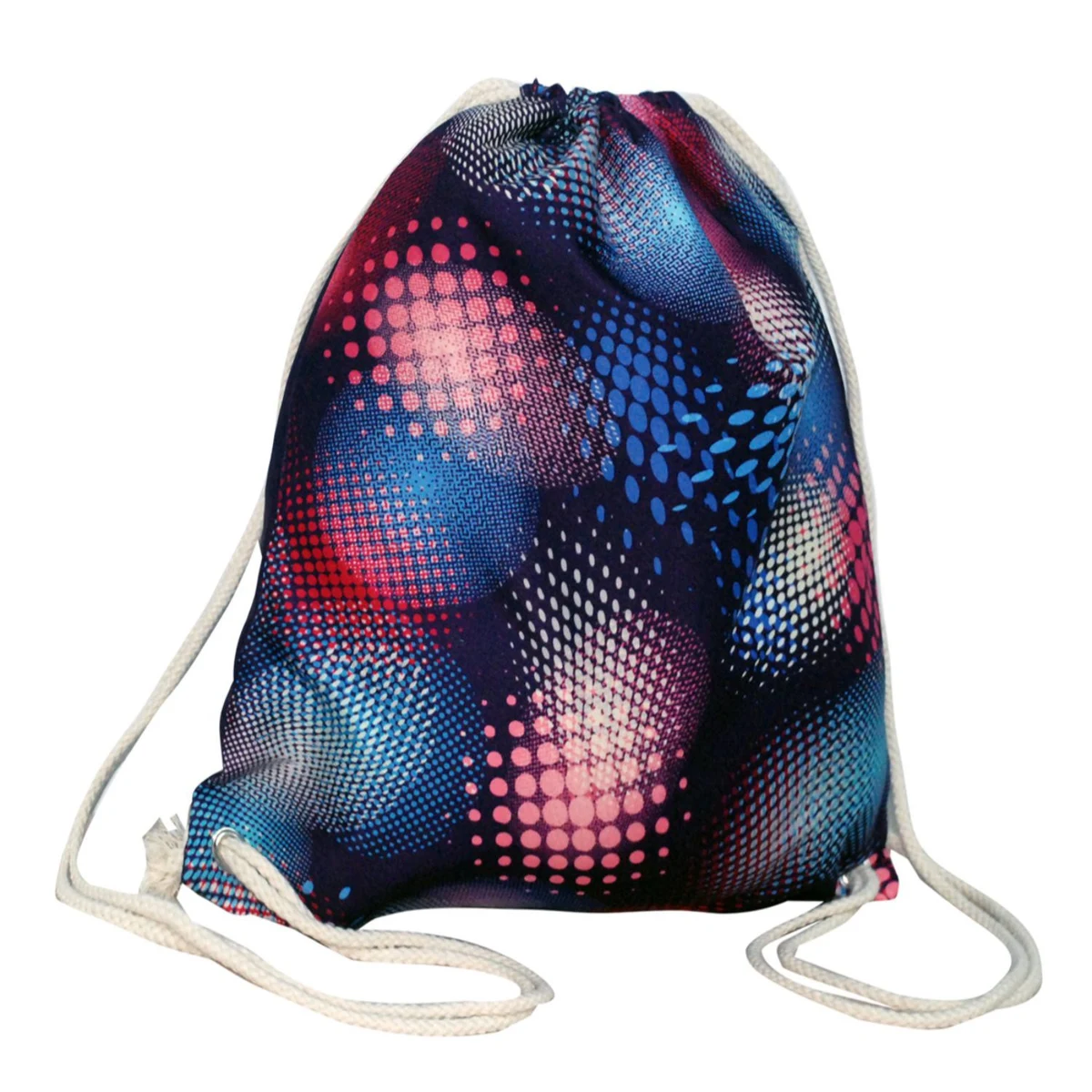 13.5"x 8" Drawstring Cotton Backpack w/ Full Color Backpacks 1