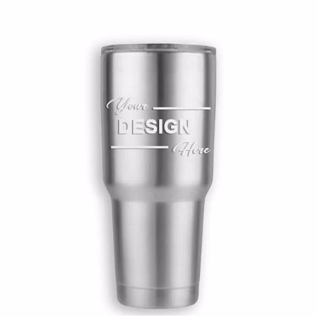 Drinkware: 30 OZ Tumbler (SILVER) with Lasered (CU