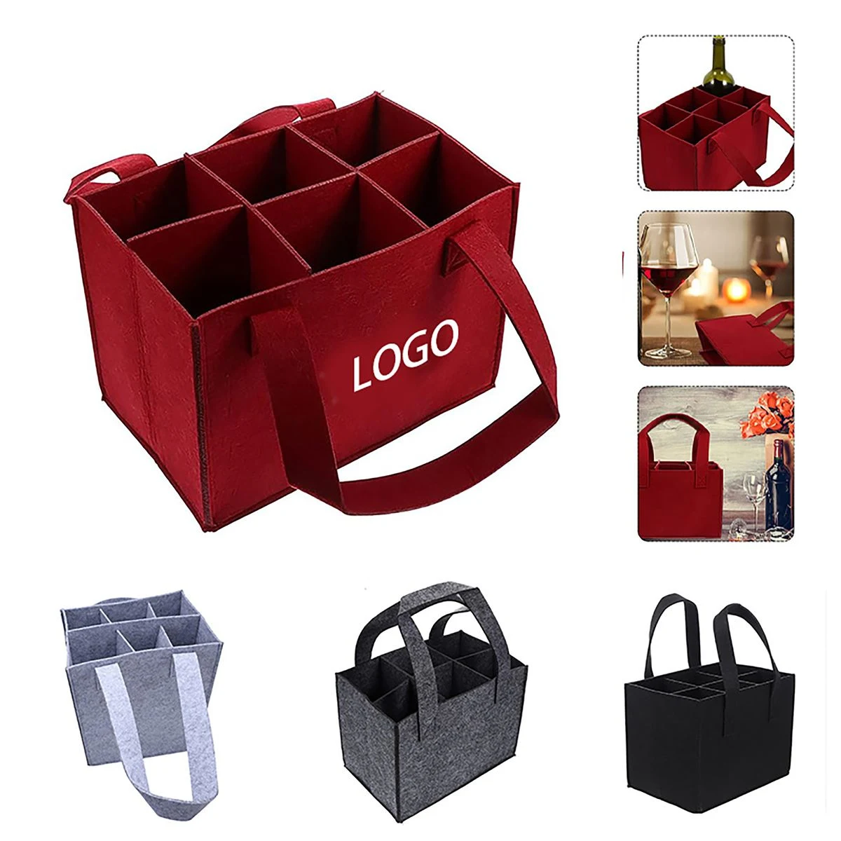 Reusable Felt Wine Bag 1