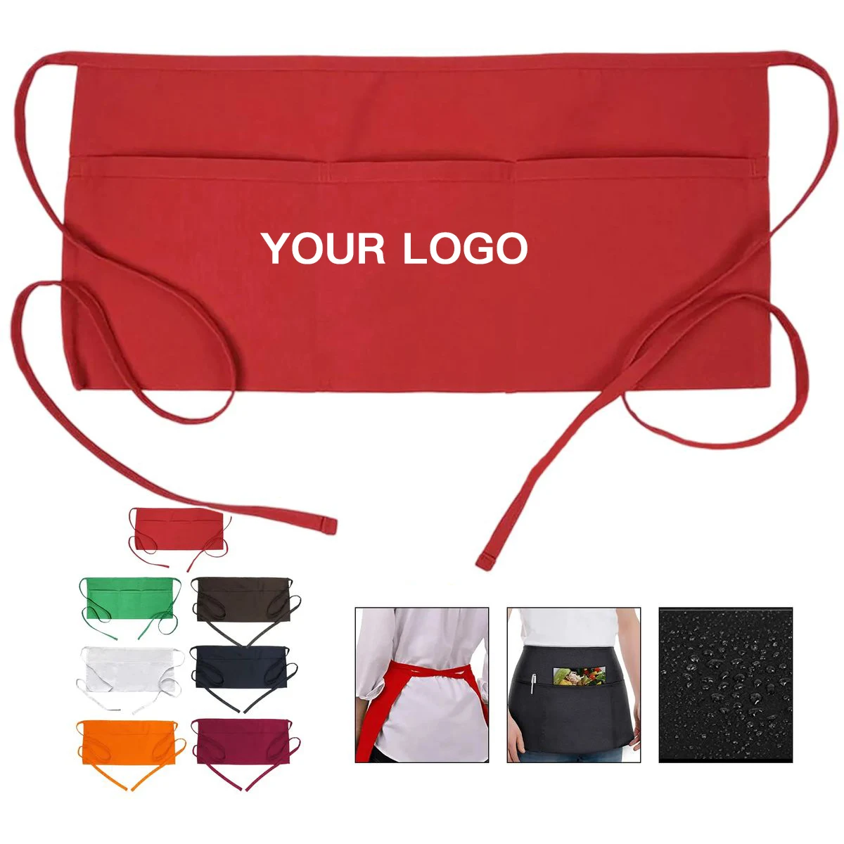 Restaurant Half Apron with Multi Compartments 1