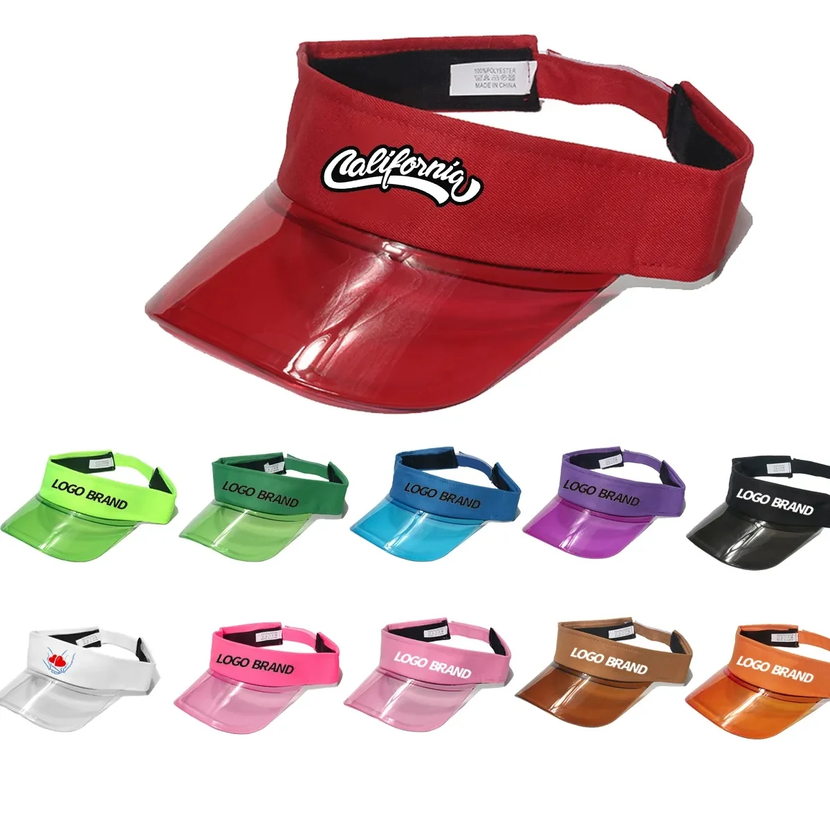 PVC Solar Transparent Bingo Visor Poker Sun Hat 1