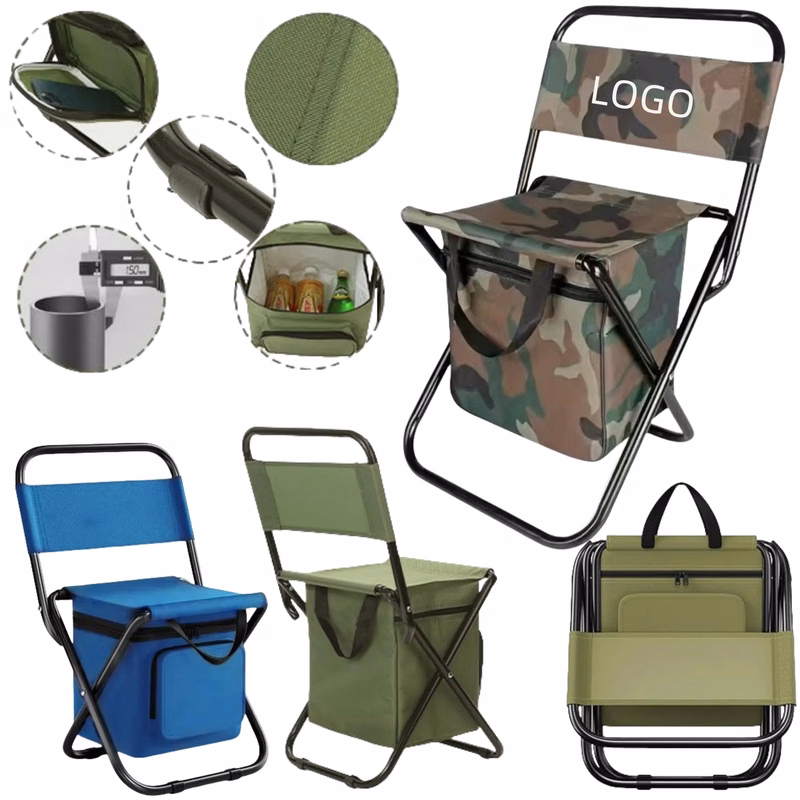 Portable Outdoor Folding Chair with Cooler Bag