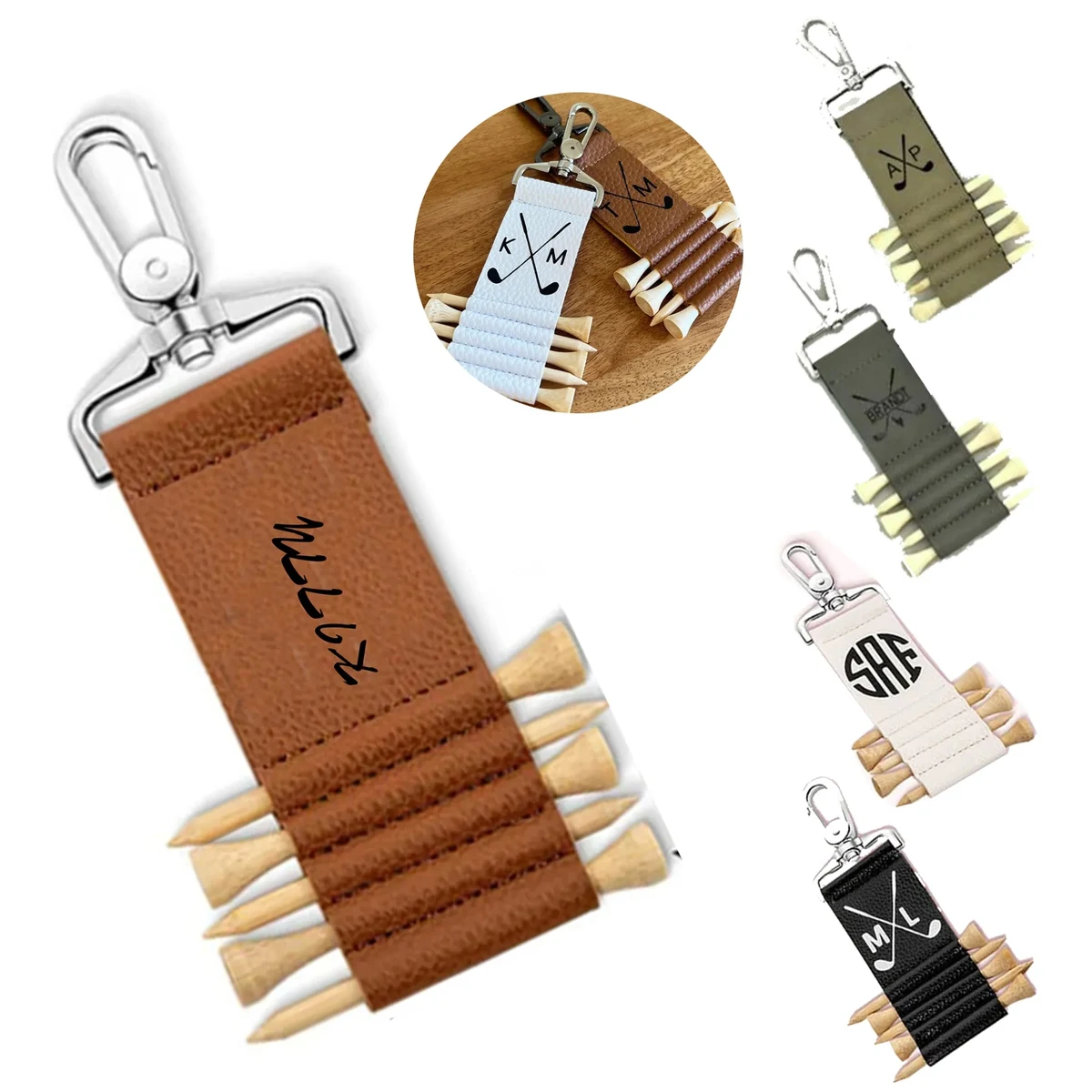 Golf Tee Storage Leather Case 1
