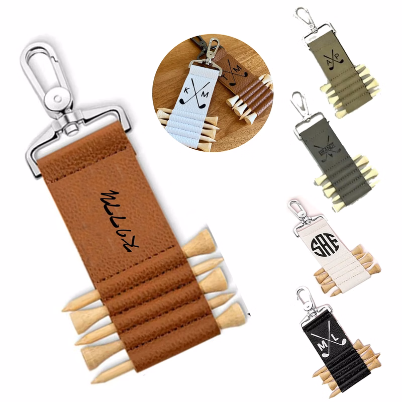 Golf Tee Storage Leather Case