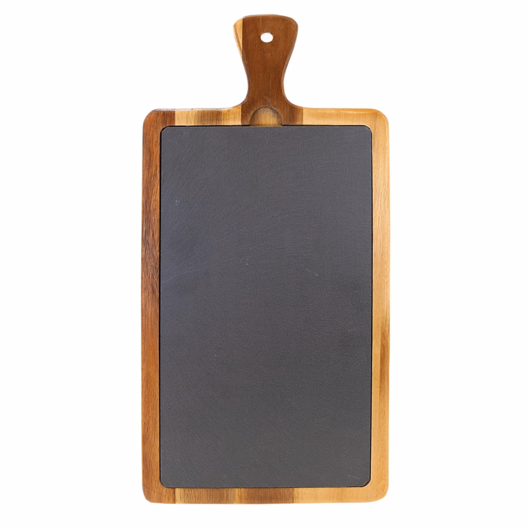 16" x 7 3/4" Acacia Wood/Slate Cutting Board