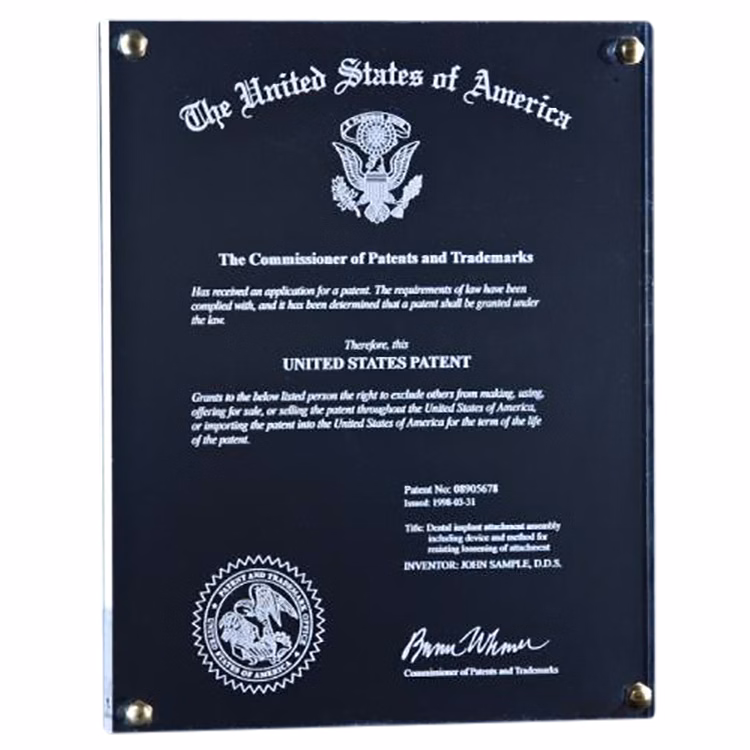 Atlantic Patent Award Plaque