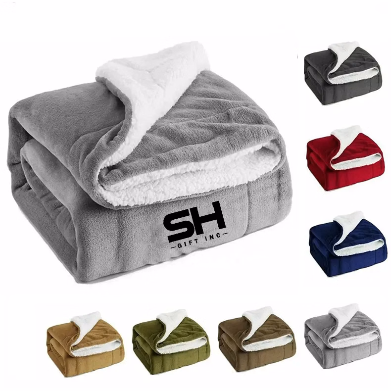 60" X 50" Sherpa Fleece Throw Blanket Twin Size for Couch