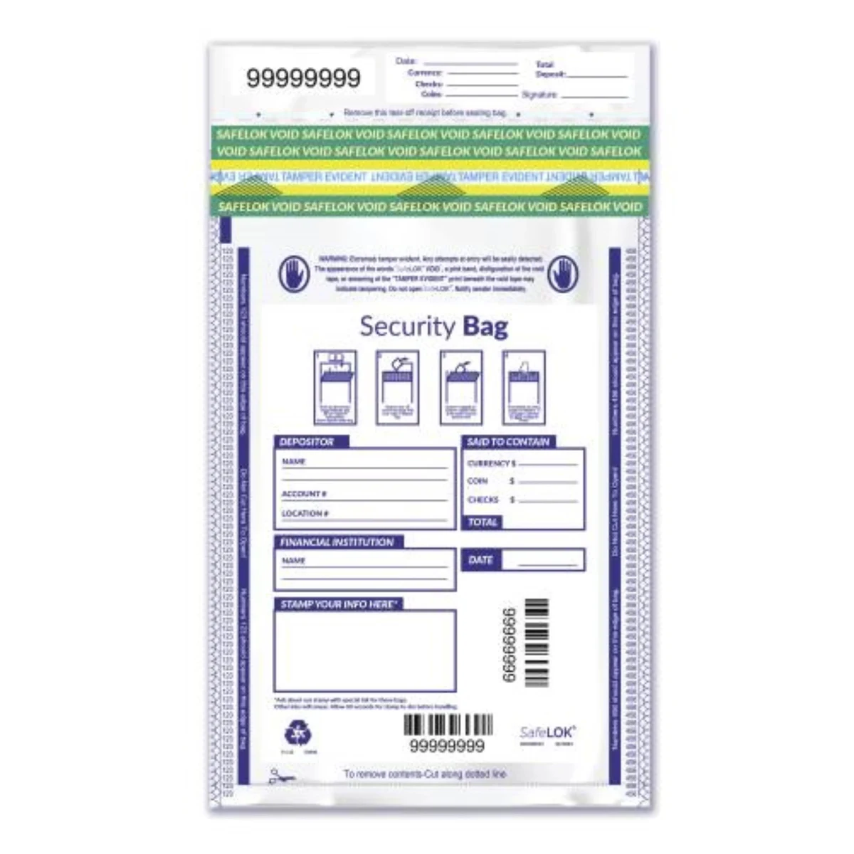 Deposit Bags, Single Pocket, Opaque 9 X 12" 1