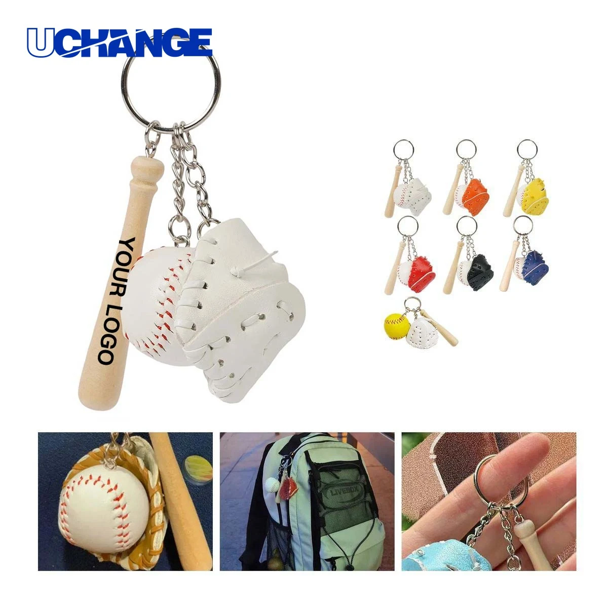 Baseball Souvenir Keychain Keepsake Compact Design 1