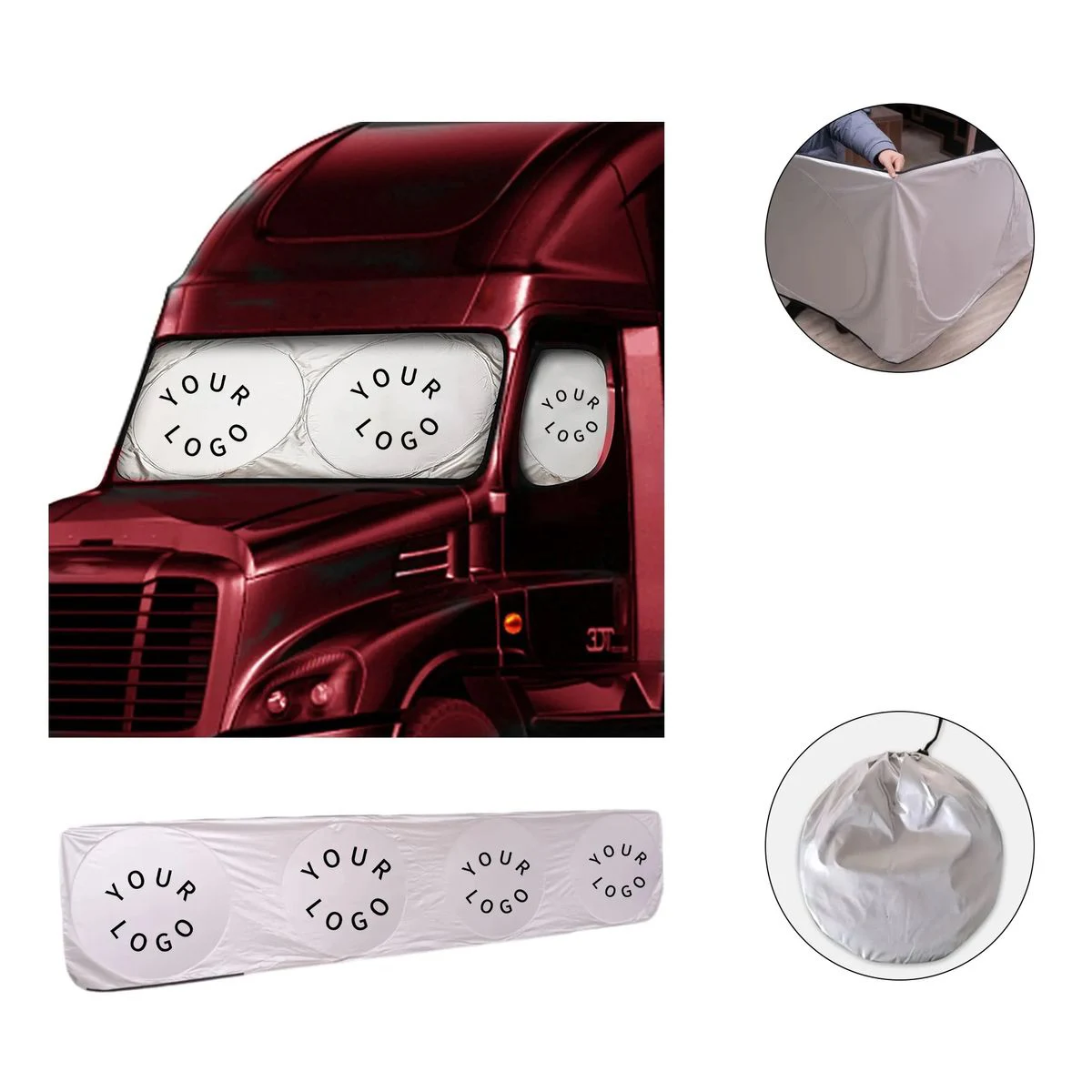 Silver Fabric Truck Sunshade Reflective 1