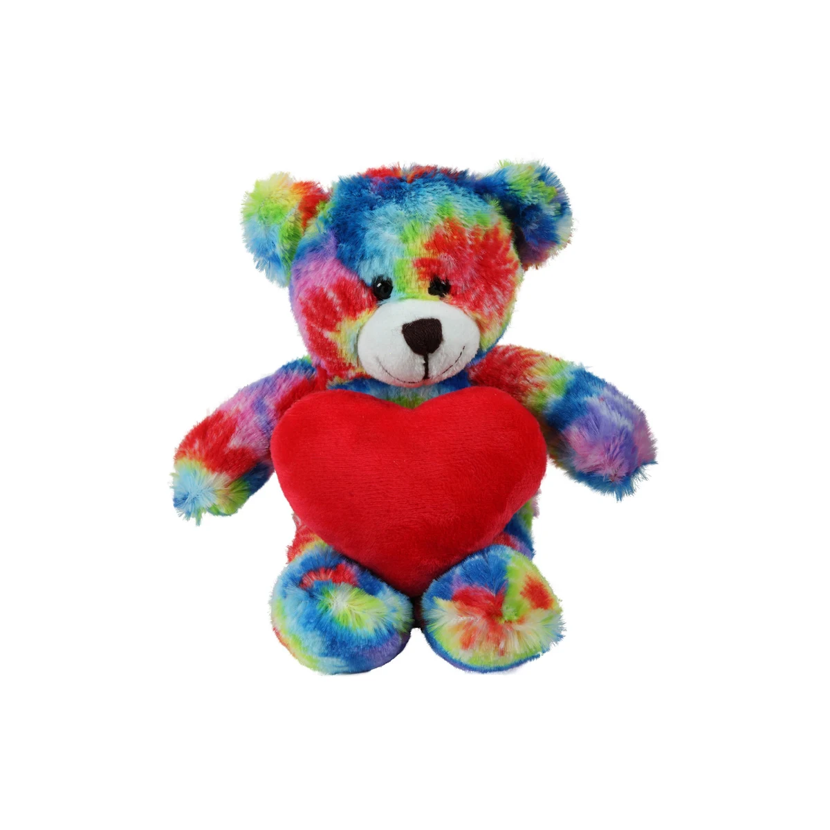 soft plush Tie Dye Bear with heart 1
