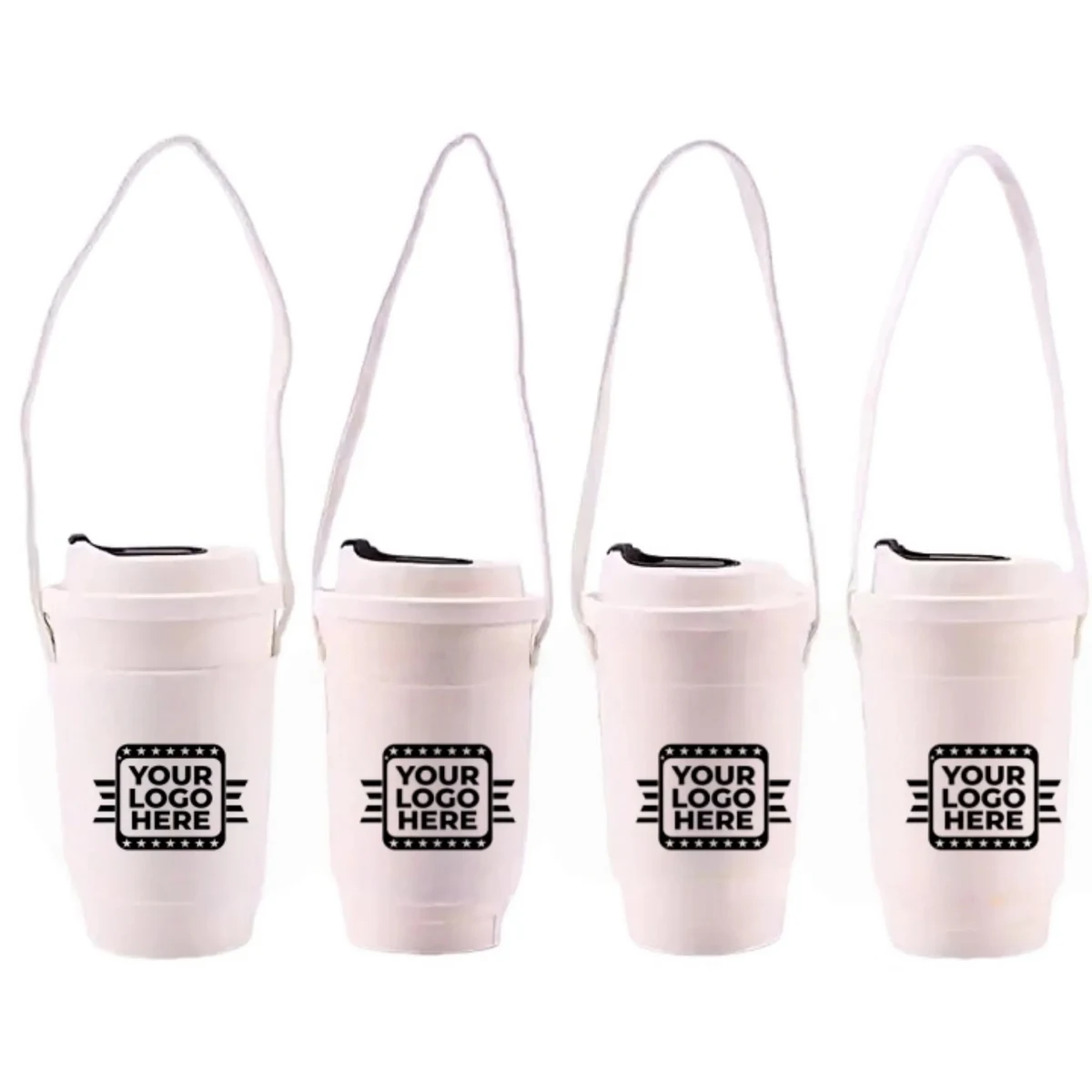 Canvas Cup Sleeve Adjustable Carry Holder, custom koozie with logo imprint 1