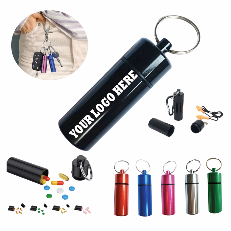 Small Portable Pill Case With Keychain