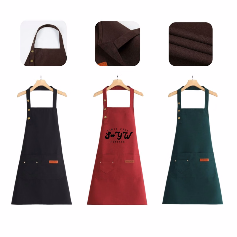 Canvas Work Apron With Multi Front Pockets
