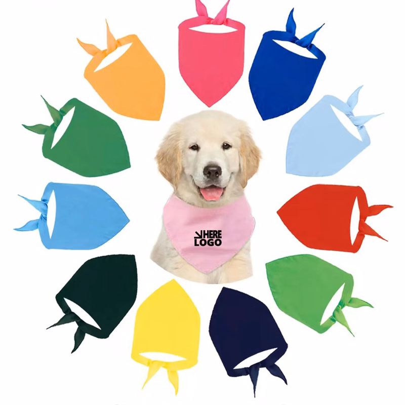 Adjustable Triangle Solid Color Dog Bandana MOQ 100PCS