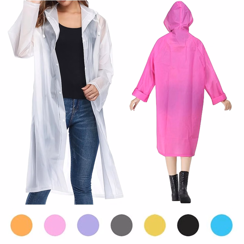 Reusable Waterproof Portable EVA Raincoat