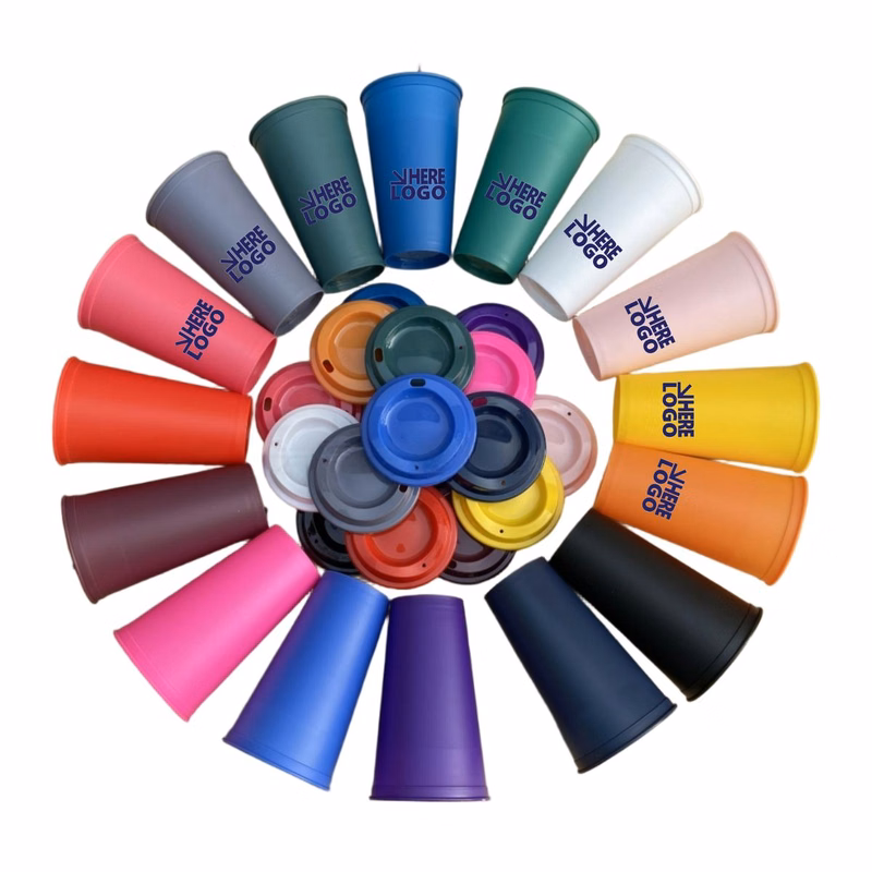 Custom Logo Printed Plastic Travel Mug