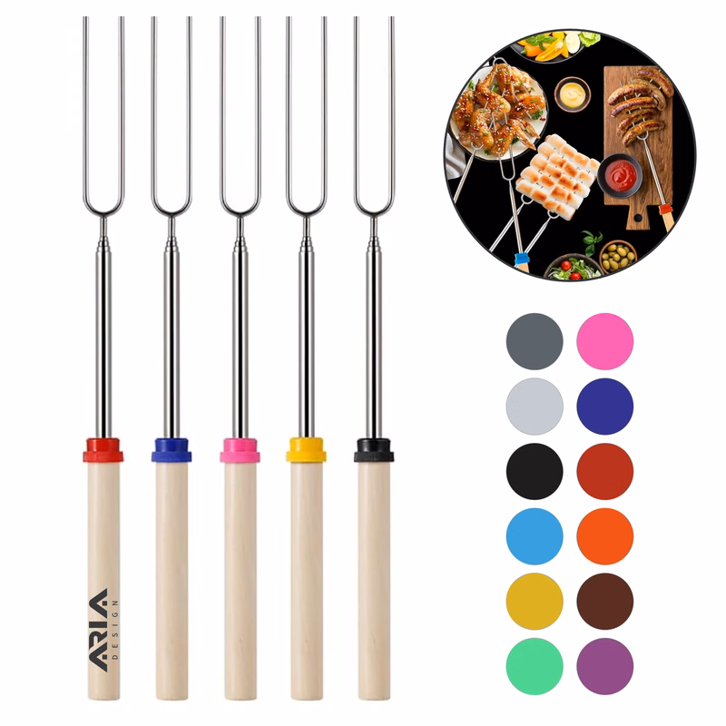 Portable Telescoping Stainless Steel Hot Dog Roasting Fork
