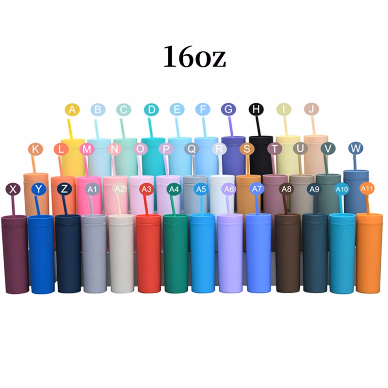 16OZ 2-layer Plastic And Custom Simple Rubber Paint Cup