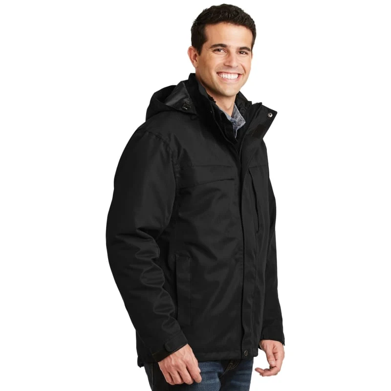 Port Authority Herringbone 3-in-1 Parka. 1