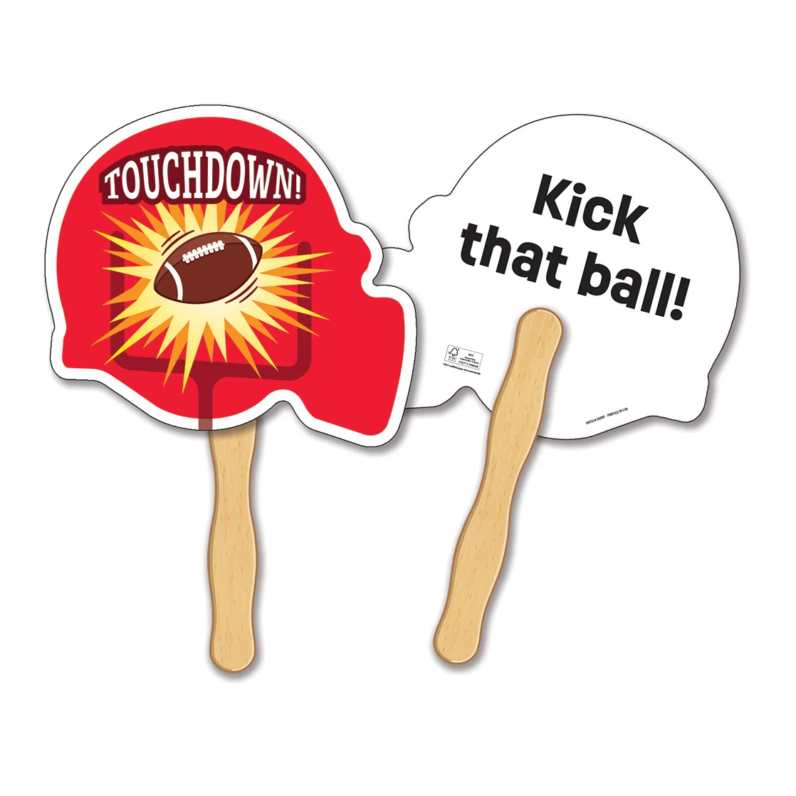HAND FANS - Full Color, Football Helmet Shaped Hand Fan 1