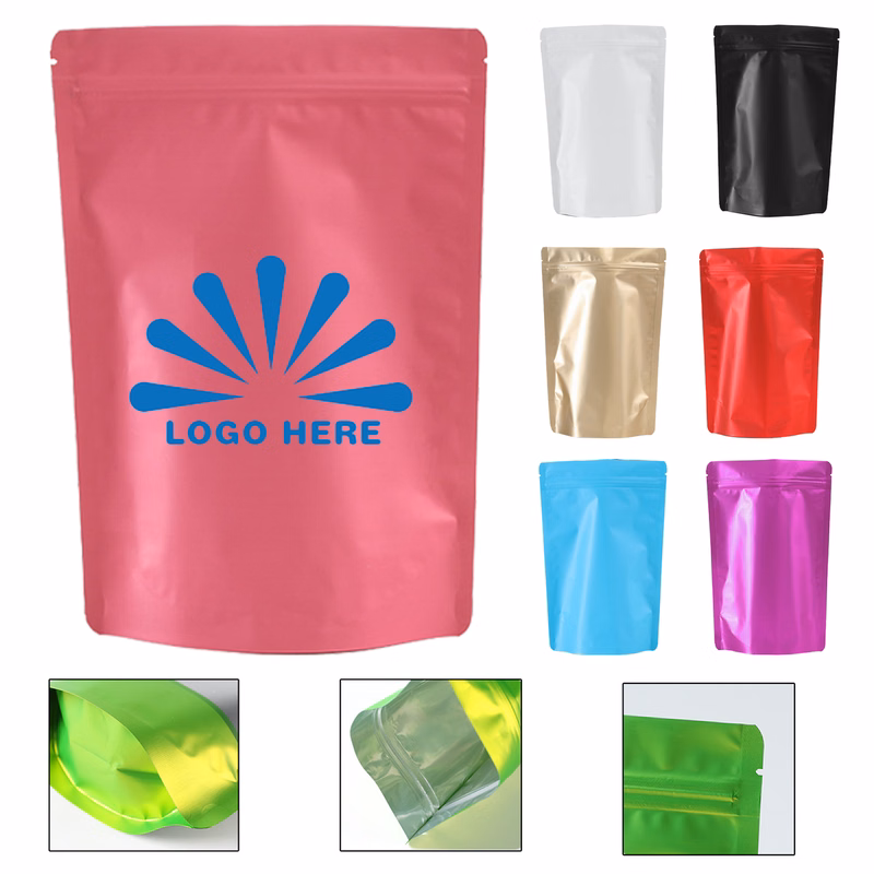 4.7" W x 7.9" H Colorful Zipper Bag Aluminum Foil Stand Up Pouch