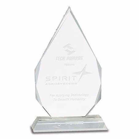 7" Diamond Crystal on Clear Pedestal Base