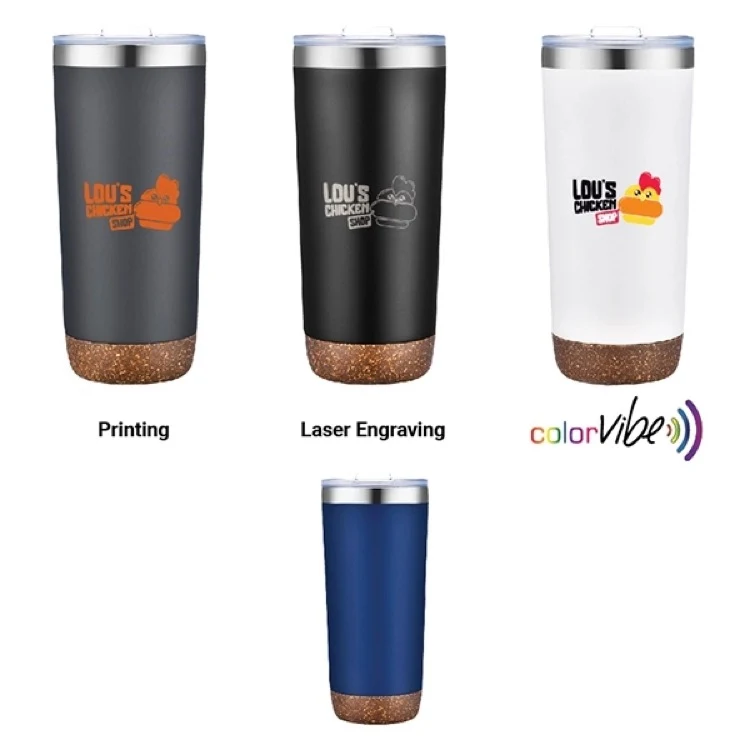 20 Oz. Sip Tek Vacuum Tumbler w/Cork Bottom 1