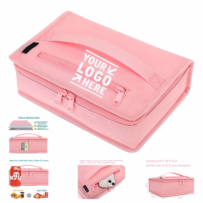 Small Insulated Lunch Box Portable Soft Bag Mini Cooler Thermal Meal Tote Kit