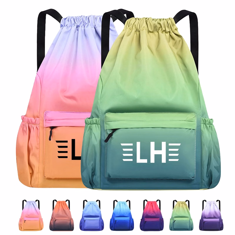 Large Capacity Drawstring Gradient Backpack