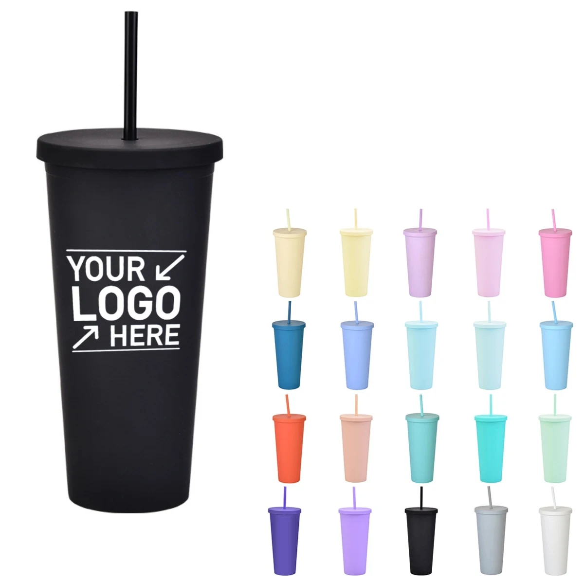 22 Oz Tumblers with Lids and Straws 1