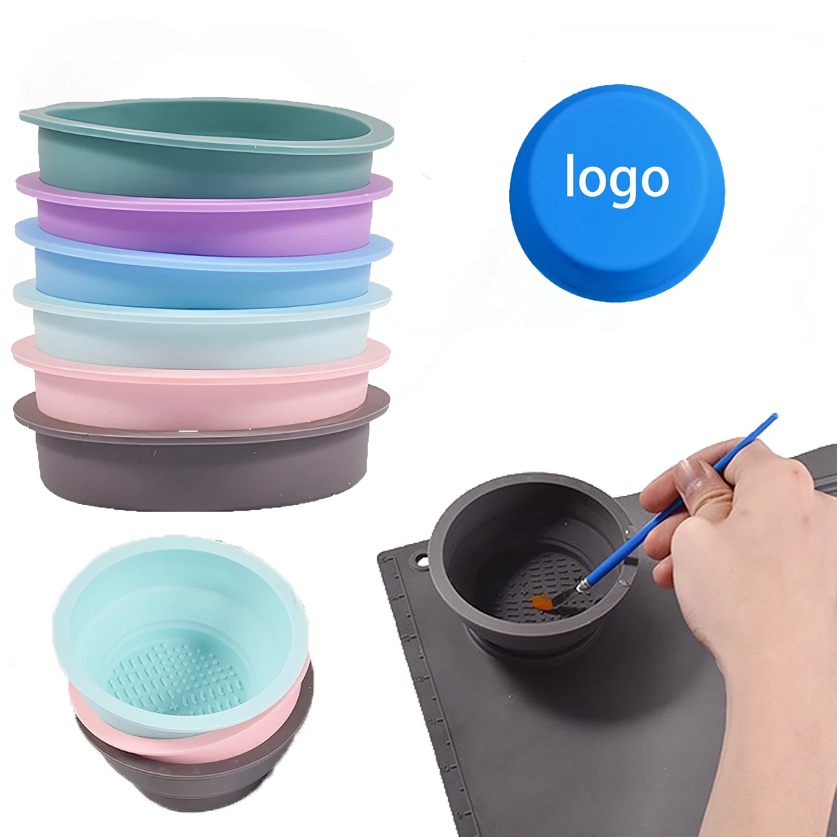 Art Tool Folding Color Cup For Painting MOQ 10pcs 1