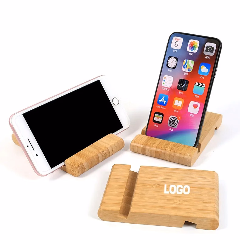 Bamboo Dual Slot Phone Stand