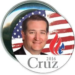 Cruz, Photo with Flag, Political Button 1