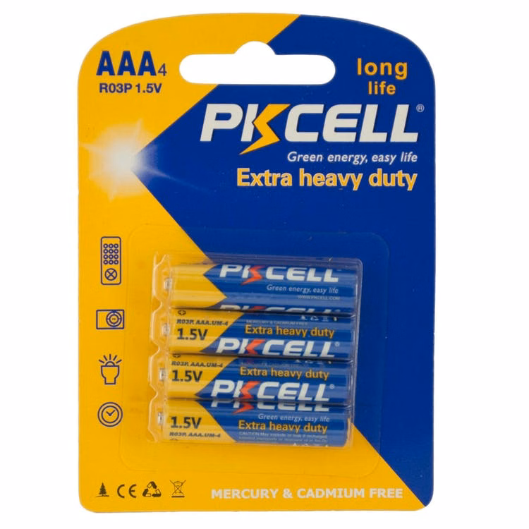 Heavy Duty AAA Batteries - 4 Pack Mercury & Cadmium Free