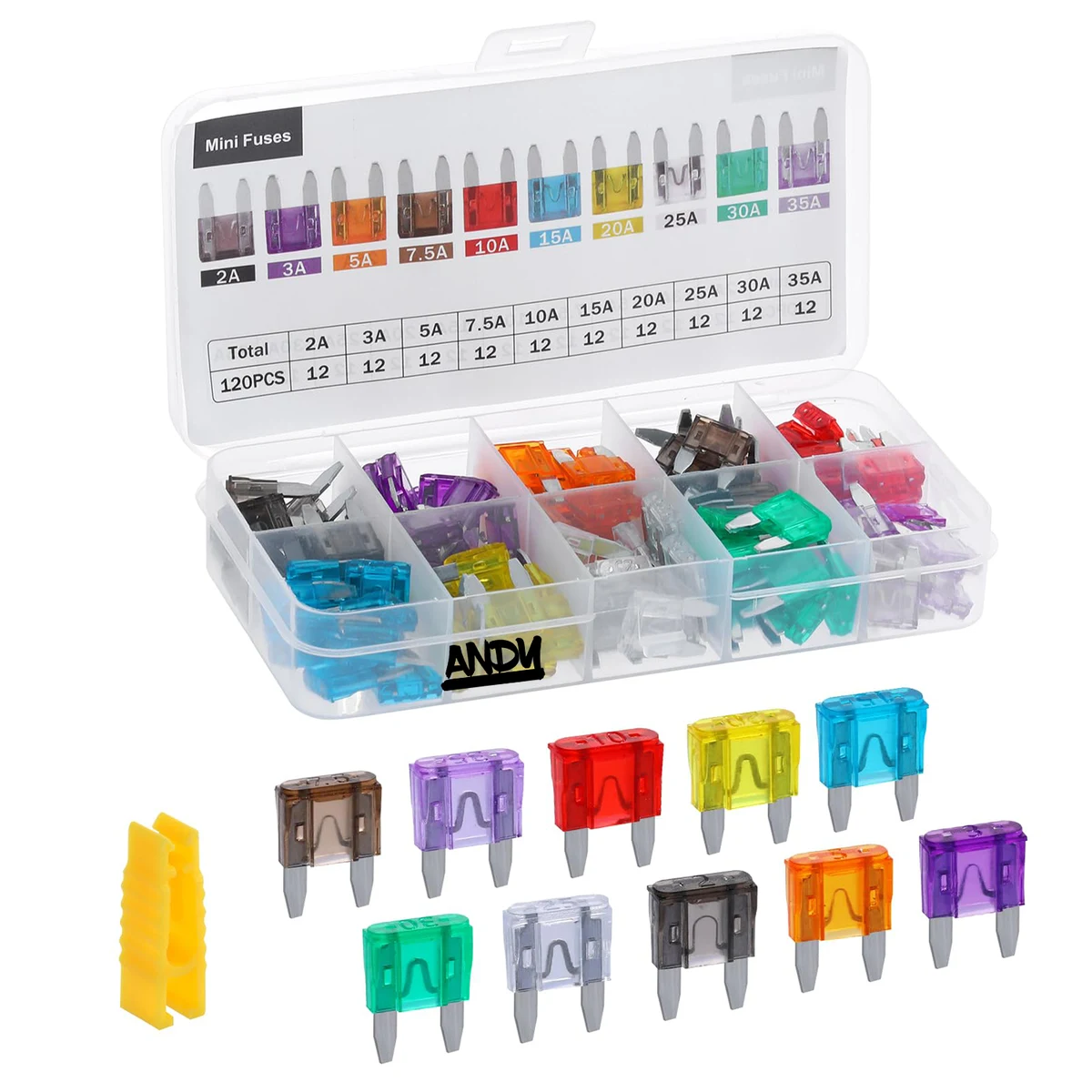 120 Pieces Mini Fuse Kit 1