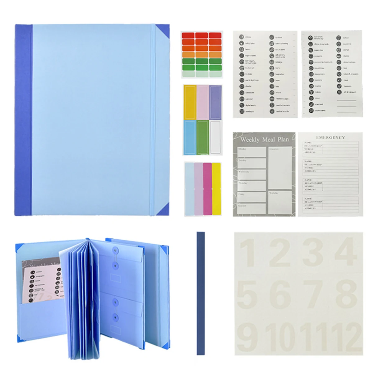 Important Document Organizer Folio with Labels Pockets 1